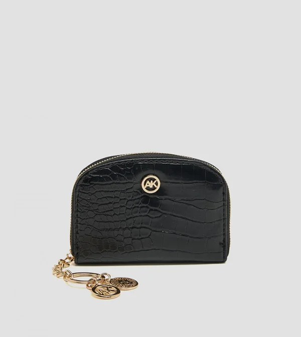 Anne Klein Croc Textured Zip-around Card Holder